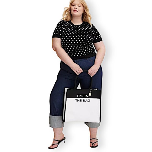 Kate Spade New York x Target Colorblock Black & White Knit Tote Bag – NEW - Picture 11 of 11